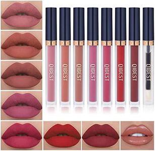 7Pcs Matte Liquid Lipstick + 1Pcs Lip Plumper Makeup Set Kit, Long Lasting Waterproof Velvet Lip Gloss Set, Pigmented Halloween Lip Makeup Gift Sets for Girls and Women