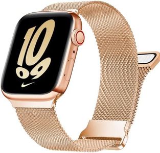 Ocaer Compatible with Apple Watch Bands 41mm 40mm 38mm, Stainless Steel Mesh Milanese Loop, Metal Magnetic iWatch Band for Apple Watch Series 9 8 7 6 5 4 3 2 1 Apple Watch SE（Rose Gold, 41mm 40mm 38mm）