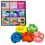 Glee Natural Toys | Montessori Mini Play Silk |Set of 5 Play Scarves| Life Skills for Toddlers| Open-Ended Play for Children| Satin Fabric Mess Free Sensory Play | Waldorf Homeschooling Toy