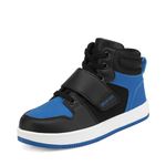DREAM PAIRS Kids Sneaker Boys Girls Shoes High Top LilLegends Skyhigh Basketball Shoes for Toddler/Little/Big Kids,Size 4 Big Kid,Black/Royal/Blue,Freestyle-K