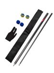 JBB Snooker Cue Stick and Pool Cue Stick Combo of Billiards and Snooker with Carbon Graphite Designer Cue Stick 9 mm with Cue Cover, Glove, 2-Chalk and 2-Cue Tips (Black)