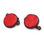 Sourcingmap 2 Pcs Red LED Round Reflector Tail Brake Turn Signal Light Lamp