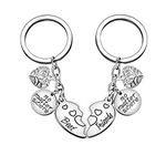 2pcs Friendship Gift No Matter Where Best Friends Forever Key Chain Ring Set BBF Split Broken Heart Pendant