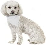 Mechaly Solid Cotton Dog Bandana Triangle Bibs - Small and Medium Pets (White)