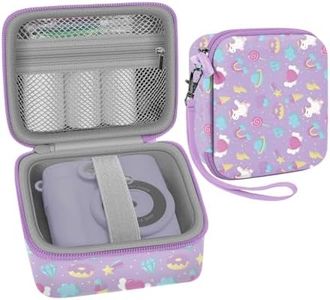 Leayjeen Kids Instant Print Camera Case Compatible with USHINING/LByzHan/mijiaowatch/racazl/Skirfy/GKTZ/Gofunly and Kids Camera Print Paper, for Boys and Girls Toys Gift (Case Only) Purple Unicorns