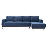 Wakefit Sofa Set for Living Room | 3 Year Warranty | L Shape Sofa, Sofa Set, Wooden Sofa Set for Living Room, 3 Seater Sofa + Right Aligned Chaise - Barcelona (Fabric, Cobalt Blue)