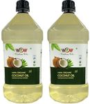 WOW COOKING OILS Certified Organic Virgin Cold Pressed Organic Coconut Cooking Oil (2 Ltr X 2)