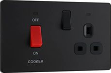 BG Electrical Evolve Cooker Control Socket, Double Pole Switch with LED Power Indicators