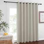 NICETOWN Blackout Curtain for Patio Sliding Door - Grommet Extra Wide Sliding Door Curtains Room Darkening Weighted Drape for Living Room/Patio (Natural, W100 x L84, 1 Panel)