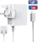 Charger for Switch/Switch OLED/Switch Lite, 2.5 Hours 15V/2.6A Fast Charging AC Adapter 5FT Type-C Cable Power Supply for Switch/Switch Lite/Switch Dock- Support TV Mode（White)