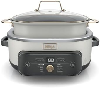 Ninja® PossibleCooker™ PRO Plus, 8.5-qt, Amazon Exclusive Bone & Champagne | 9-in-1 replace 16 tools, Slow Cook, Sear, Sauté, Proof, Pasta/Rice, oven-safe ceramic pot, cooker-to-oven-to-table, MC2001WH1