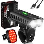 DARKBEAM Bike Light Kit, USB Rechargeable Super Bright Bicycle Lights, 2 LED Headlight and 18-LED Taillight, 6+5 Mode Cycling Lights, IPX5 Waterproof, Suitable for Adults Children Bicycle