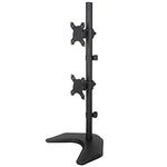 Rife Monitor Mount Double Desk Stand Two Heavy Duty Full Motion Adjustable Arms Fit 2 Computer Screens 17 19 20 21 22 24 27 Inch VESA 75 100 (Dual Vertical Economical EF002V)