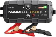 NOCO Boost Sport GB20 500 Amp 12-Volt UltraSafe Lithium Jump Starter Box, Car Battery Booster Pack, Portable Power Bank Charger, and Jumper Cables for up to 4-Liter Gasoline Engines