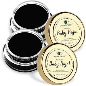 Organic Netra Baby Kajal, Water Resistant, Smudge Proof, Long lasting for Normal Skin Type Enriched with Natural and Organic Ingredients with No Harmful Chemicals, 8gm (Pack of 2)