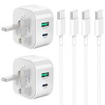 Samsung Charger Cable Fast Charge and Plug,2 Pack USB Type C Phone Charger with Plug 25W PPS Super Charging for Galaxy S24/S23/S22/S21/S20 fe/A15/A14/A13/A23/A05S/A04S/A25/A33/A34/A35/A53/A54/A55/M55