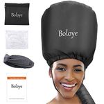 Bonnet Hair Dryer - [2021]Boloye Soft Bonnet Hood Hair Dryer Attachment with Heat Protector Headband to Reduces Heat Around Ears - Used for Curl, Hair Styling, Deep Conditioning and Hair Drying