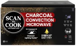 LG 32 L Scan to Cook Wi-Fi Enabled Charcoal Convection Healthy Microwave Oven (MJEN326UIW, Black - Regal Pattern, Heart Friendly Recipes & 360° Motorised Rotisserie)