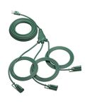 DEWENWILS Outdoor Extension Cord 1 to 3 Splitter for Halloween Lights, 3 Prong Outlets Plugs, Max 28ft End to End (40 FT Total),16/3C SJTW Weatherproof Wire for Outdoor String Lights, ETL