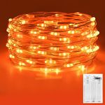 Etopgo Orange fairy lights, 5M/50LED Halloween Decoeration Lights, battery Halloween orange string Lights for Halloween,Christmas Decorations, Fireplace, Home Decor