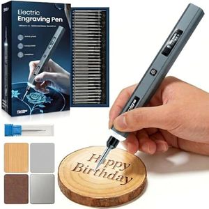 Vanlgs Engraving Pen for Metal Wood Glass Plastic, Engraving Tool with LED Light, 31 Bits, Cordless, 5 Speeds, Rechargeable, Engraver Kit Craft Easter Gifts for for Teens Adults Beginner, Dark Gray