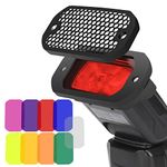 AODELAN Grid and Gel Set Flash Gels Lighting Filter Kit for Canon, Nikon, Sony, Godox, Yongnuo Camera Flash Light