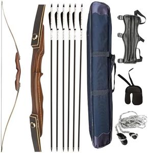 PMZ Archery Longbow Set, 65'' Wooden Takedown Professional Longbow for Hunting, Right Hand Traditional Bow for Adults Beginners to Advanced Outdoor Practice & Hunting, Right Hand, (30lbs)