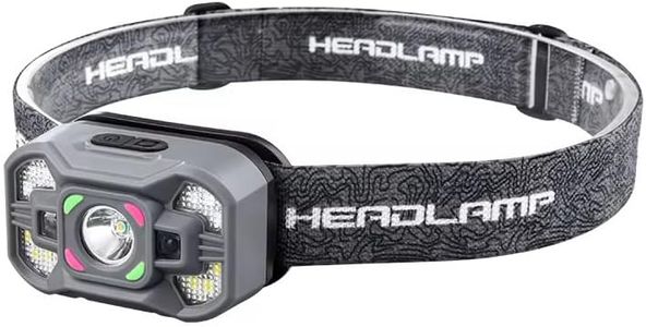 GlowBase LED Headlamp with Wave Sensor, 45° Adjustable, Rechargeable, for Camping, Hiking, Cycling