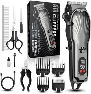 Tondeuse pour chien professionnelle, pour poils longs et épais, tondeuse pour animaux, sans fil, écran LED, tondeuse rechargeable à faible bruit avec kits de toilettage d'ongles