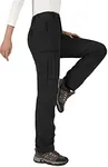 Cycorld Women's-Ski-Snow-Pants, Fleece Lined Water Resistant Windproof Pants Winter Hiking Softshell Pants for Women(Black,Medium)