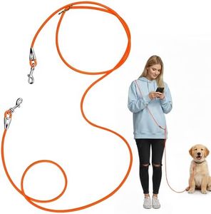 Léwind 8.2ft Hands Free Dog Leash,Versatile Waist & Crossbody Lead for Medium Dogs,Waterproof & Adjustable for Running Jogging Walking, 360° Swivel Metal Buckle (Orange)
