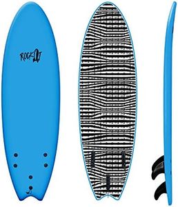 Rock-It 6' Albert Performance Fish Soft Top Surfboard for Kids, Adults, Beginners - Foam Surf Board, Tabla De Surf (Blue)