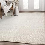 Abani Beige Cheetah Print Area Rug Rugs, Arto Collection - Contemporary Durable Accent Rug (2'2" x 8')