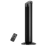 30'' Tower Fan, Portable Oscillating Quiet Cooling Fan with Remote, 3 Speeds, Built-in 0.5-7.5 Hours Timer, Space-Saving, LED Display with Floor Bladeless Fan, Touch Control, Black