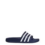 adidas mens Adults Adilette Aqua Slide Sandal, dark blue/white/dark blue, 11 US