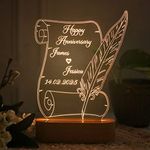 Artistic Gifts 3D Illusion Personalized LED Table Lamp for Couples| Customized Name Night Lamp for Wedding Marriage Anniversary| Wedding Return Couple Gift for Friend, Parents, Wife, Husband. Design 6
