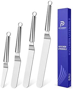 Offset Icing Spatula, Cake Angled Spatula Set with 4, 6, 8 & 10 Inch Blades, Stainless Steel Handle Suitable for Home, Kitchen or Bakery