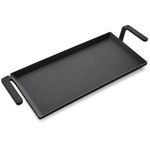 Large Premium Carbon Steel Griddle for Grills, Gas Stove and Induction, Double Burner Cooking Griddle, Professional Pre-Seasoned Cookware, 24'' x 10.5''