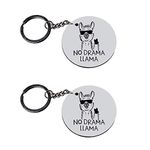 Anuman007 | llama keychain for girls | keychain for home customized keychain with photo Printed Wooden Keychain| Circle Shape Set of 2 keyrings 2x2 inch