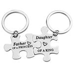 Ximalun Father Daughter Keyring Set Fathers Day Gift for Dad Father of a Princess Daughter of a King Keyring Set Dad and Daughter Gifts Christmas Birthday Gifts Daddy Gifts from Daughter