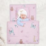 R for Rabbit Snuggy Cozy Baby Bedding Set, 100% Cotton Portable Mattress Set for Newborn, Travel-Friendly Soft Toddler Sleeping Bed, Pillow & Blanket Set for 0 to 12 Months - Blush Pink