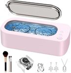 OSLTWI Ultrasonic Jewelry Cleaner Machine: 48KHz Ultra Sonic Cleaner for Jewelry,Eyeglass,Rings,Watch Band,Dentures,with Dual Cleaning Modes,350ML 304 Stainless Steel Tank,Gift for Wife,Mom,Daughter