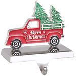 Christmas Stocking Holders for Fireplace Mantle Truck with Double Christmas Tree Stocking Hook Merry Christmas Stocking Hangers Holiday Decor (N-Truck, 1)