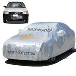 Enew Textured Waterproof with Triple Stitching Car Cover for Maruti Suzuki Alto - Ultimate Body & Mirror Protection, UV Resistant, Dustproof, without Antenna Pockets (Silver Look)