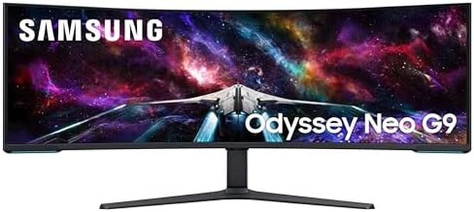 Samsung Odyssey Neo G9 57-inch(145 cm) Dual UHD 7680 x 2160 1000R Curved VA Gaming Monitor, 240Hz, 1ms, FreeSync Premium Pro, USB, DP 2.1, HDMI, HAS, Quantum Mini LED, HDR10+ (LS57CG950NWXXL, Black)