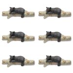 BestGiftEver Drawer Pulls with Black Bear on Birch Wood Accents - Rustic Cabin Lodge Décor Cabinet Hardware (6 Pack)