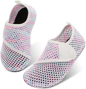 JIASUQI Kids Water Shoes for Girl Beach Swimming Shoes Water Socks River Shoes Color White 2.5-3 Little Kid
