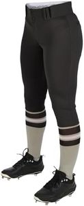 CHAMPRO Women's Standard Knicker Style Low-Rise Softball Pants, Black, Medium