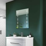 Pebble Grey Leto Illuminated LED Bathroom Mirror Battery Powered | 500 x 700 | IP44 Rated