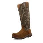 Twisted X Men's 17" Viperguard Snake Boots - Slip-Resistant and Waterproof Knee-High Hunting Boots, Mossy Oak Bottomland Camo & Brown, 7.5 Wide